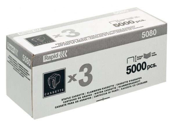 Hæfteklammekassette T/rapid 5080E 3X5000Stk/pak