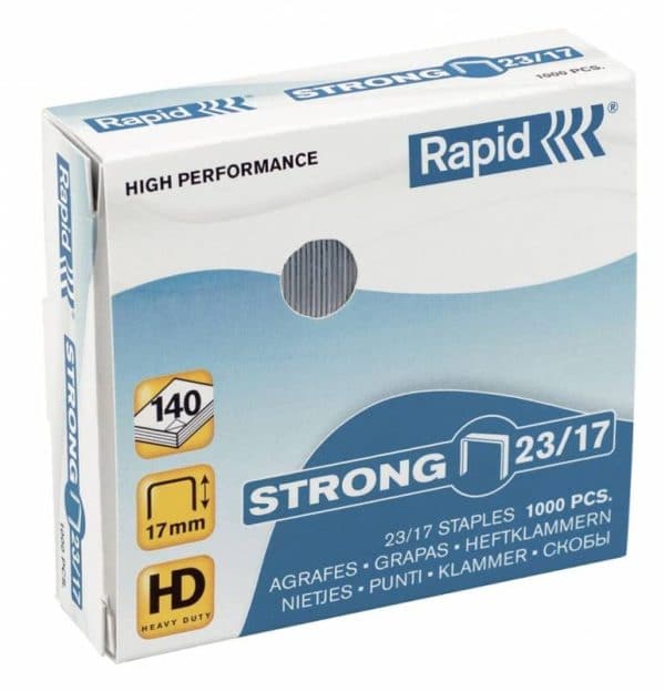 Hæfteklammer Rapid 23/17 Strong Blokhæfter 1000Stk/pak
