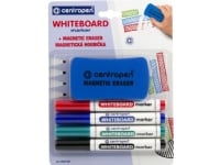 Centropen Centropen, set of markers for whiteboards 8559, color, 4pcs, 2.5mm, set of markers based on alcohol + magnetic sponge