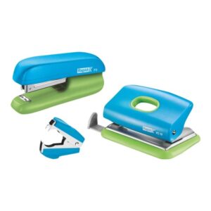 Rapid Hæftemaskine & hulapparat Mini sæt F5+FC10+C2 Blister Blå/grøn