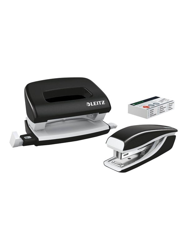 Leitz Hæftemaskine & hulapparat sæt WOW Mini NeXXt WOW Mini blister Sort