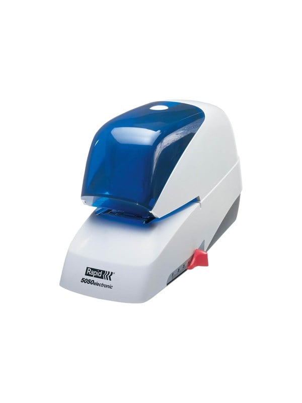 Rapid Elektrisk hæftemaskine Supreme R5050e, kontaktløs, 50 ark Hvid/blå