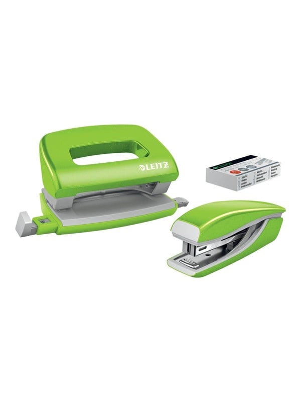 Leitz Hæftemaskine & hulapparat sæt WOW Mini NeXXt WOW Mini blister Grøn