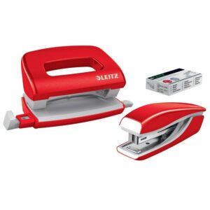 Leitz Hæftemaskine & hulapparat sæt WOW Mini NeXXt WOW Mini blister Rød
